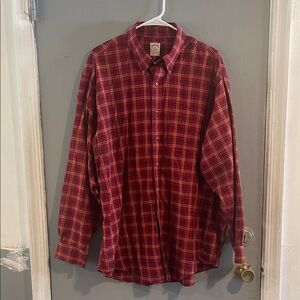 Brooks Brothers Red Plaid‎ Men's Shirt XL